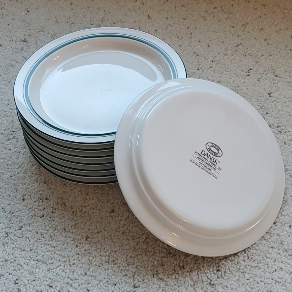 Dansk Bistro Side Plates Green Stripe